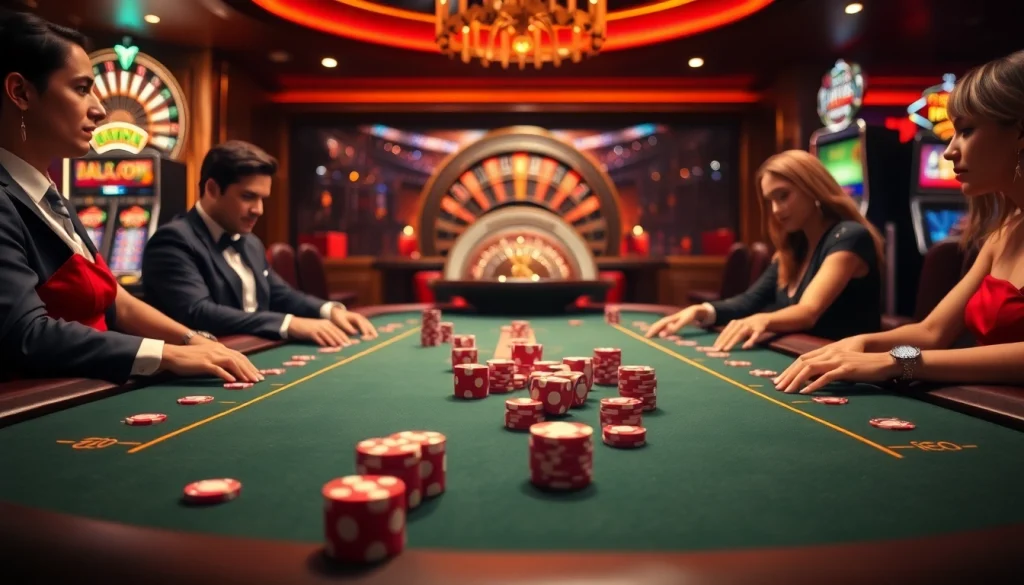 Experience the excitement of tg88 at a vibrant poker table with luxury casino ambiance.