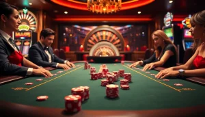 Experience the excitement of tg88 at a vibrant poker table with luxury casino ambiance.